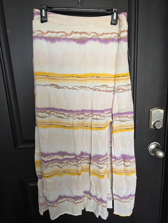 Nine West Dresses & Skirts - Nine West Flare Midi Skirt Women Sz Medium Front Slit NWT Coastal Summee